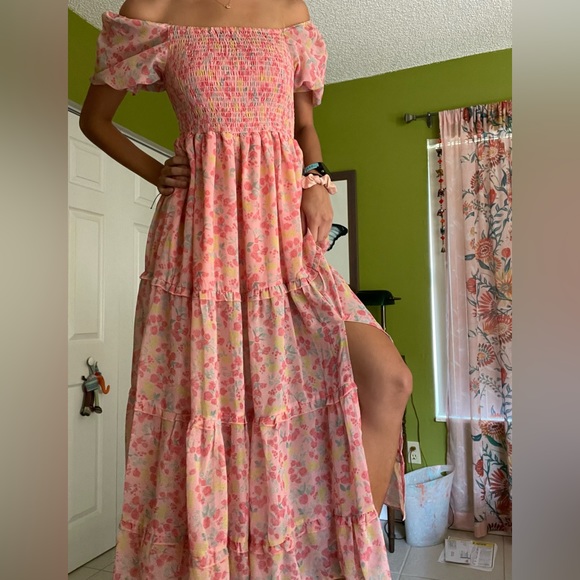 SundayUp Pink Floral Maxi Dress - Picture 1 of 12